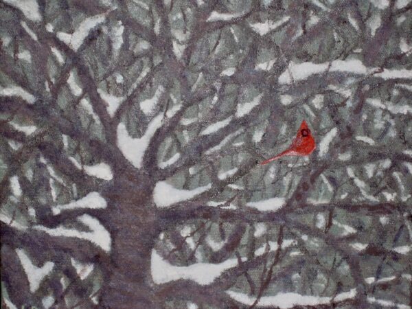 Cardinal in Winter Oil on Canvas 8 x 10