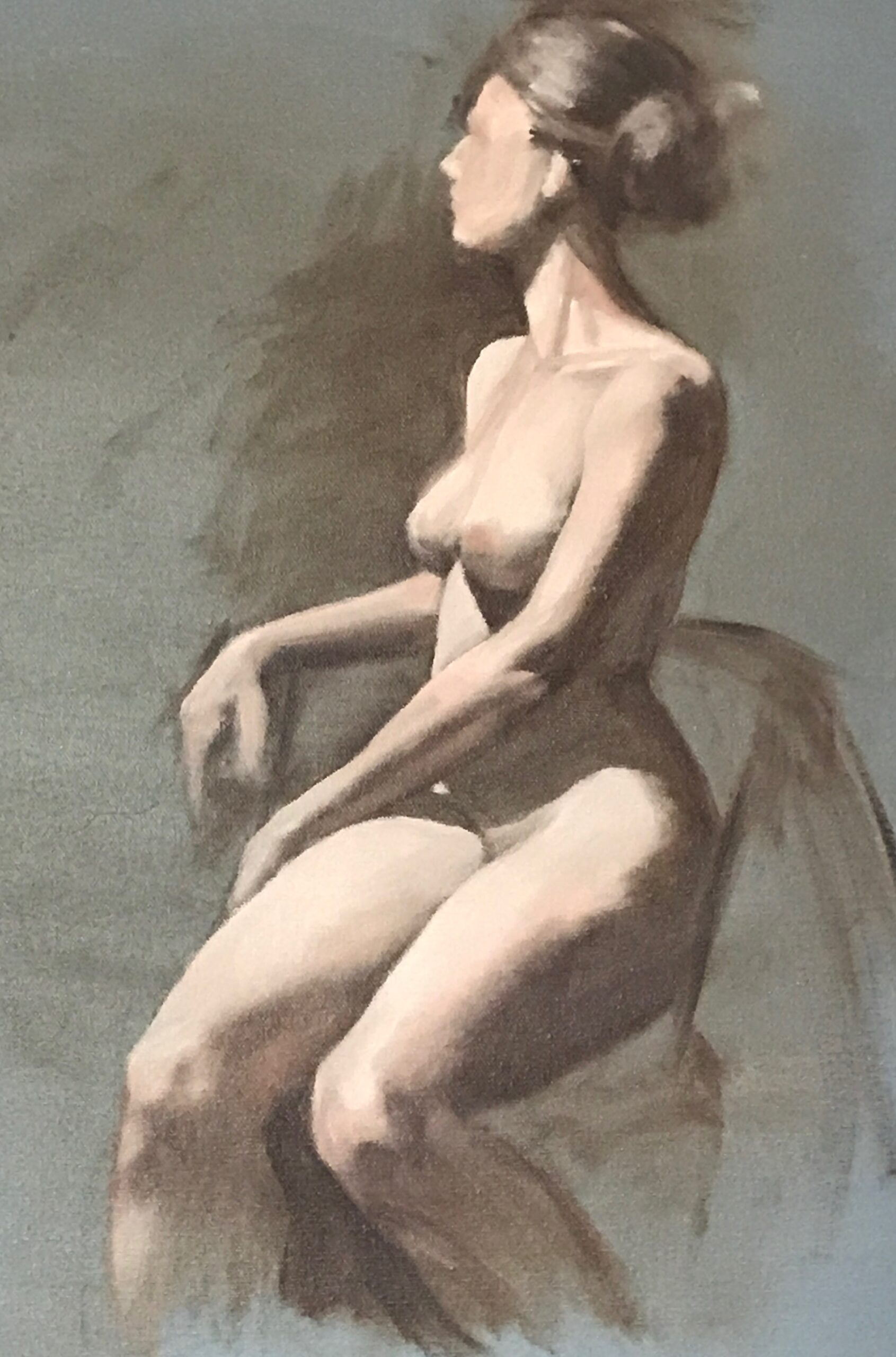 Nude Study in Grisaille Oil on Canvas 16 x 20