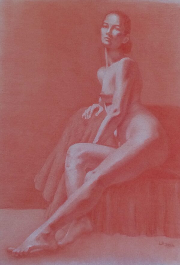 Female Nude Drawing Conte 18 x 24