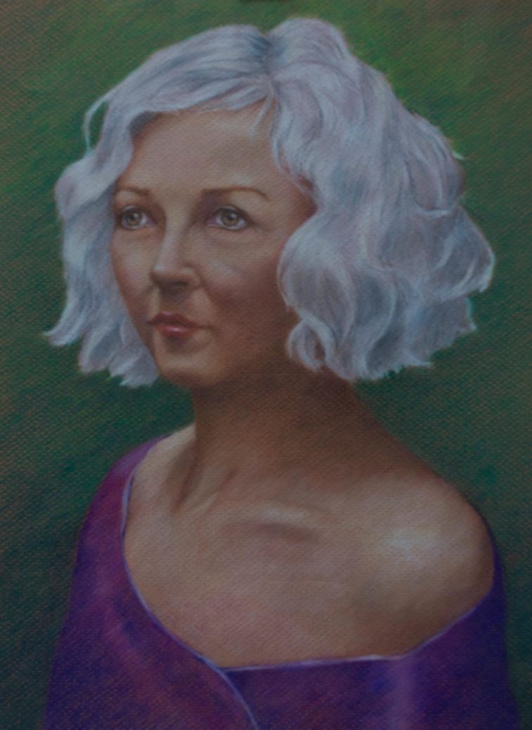 Portrait of Woman in Colored Pencil